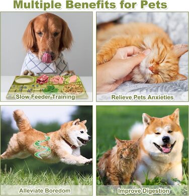 Силіконова килимок-головоломка для собак з присосками, Slow Feeder для цуценят та дорослих собак, антиковзаюча миска для повільного годування, зняття стресу та нудьги