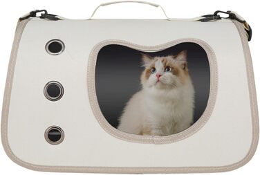 Сумка-переноска для собак, маленька, на плече - для подорожей на відкритому повітрі, зручна, легка, прозора (біла)