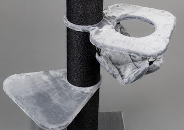 Дерев'яний кігтеточка RHRQuality для великих котів Royalty Blackline Crown, світло-сірий, з товстими 20 см стовпами з сизалю