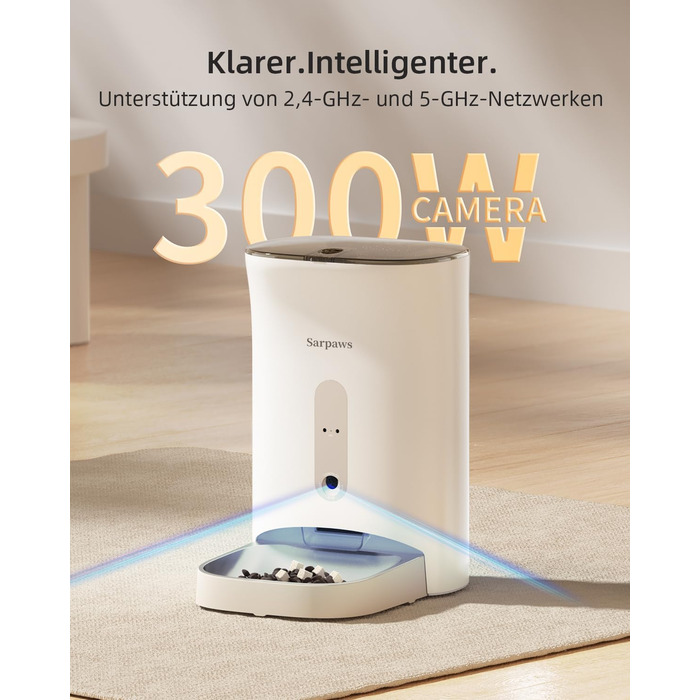 Автоматичний годівниця для котів SAWPAWS з камерою, 4.3L, WiFi, нічне бачення