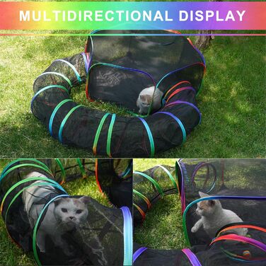 Клітка-тунель для котів DiDiBirDi 2 в 1 на вулицю: тунель та вольєр, портативна клітка для котів, дрібних собак та кроликів