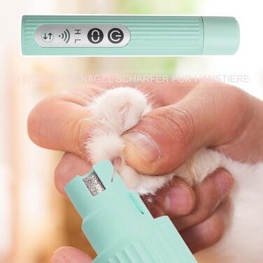 Шліфувальник для собачих кігтів | 3-ступеневий акумуляторний портативний шліфувальник з LED | Компактний шліфувальник для кігтів - для дорослих, сім'ї, друзів, жінок та чоловіків (зелений)