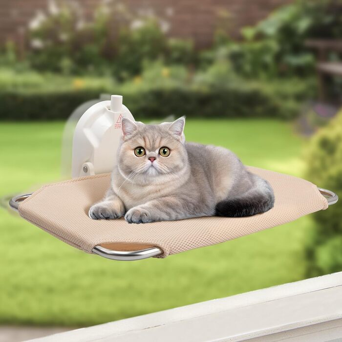 Кішка гамак для вікна ITSOGOO, розкладне ліжко для котів з міцними присосками, м'яка підвісна лежанка для котів, до 25 кг, 46x30 см