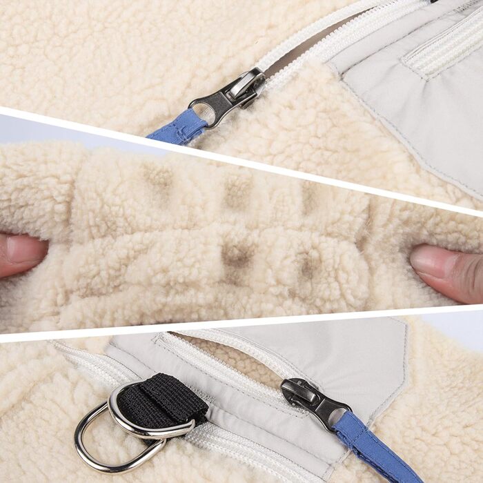 Зимовий пуловер для собак, тепла куртка для собак, кремовий колір, розмір L