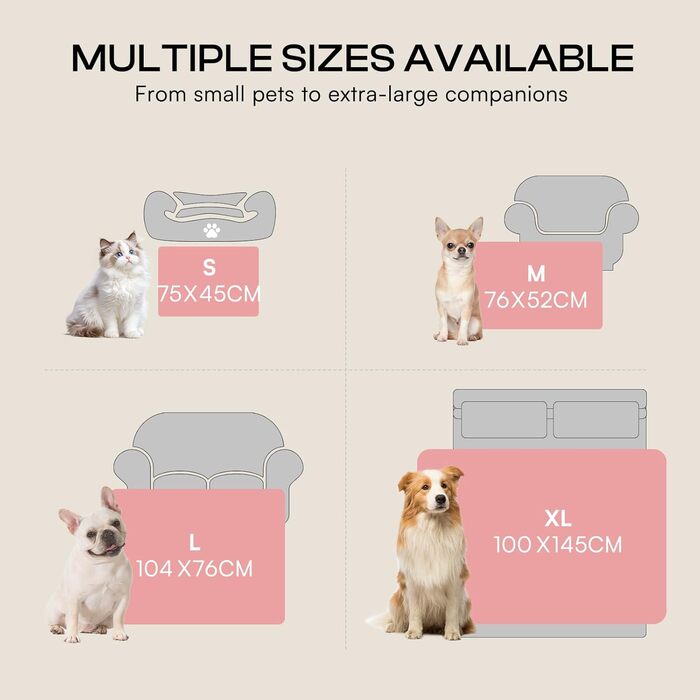 М'яка ковдра для собак та котів Luciphia, 3 шт. у наборі, 52x76 см, фланель, рожева, бежева, сіра