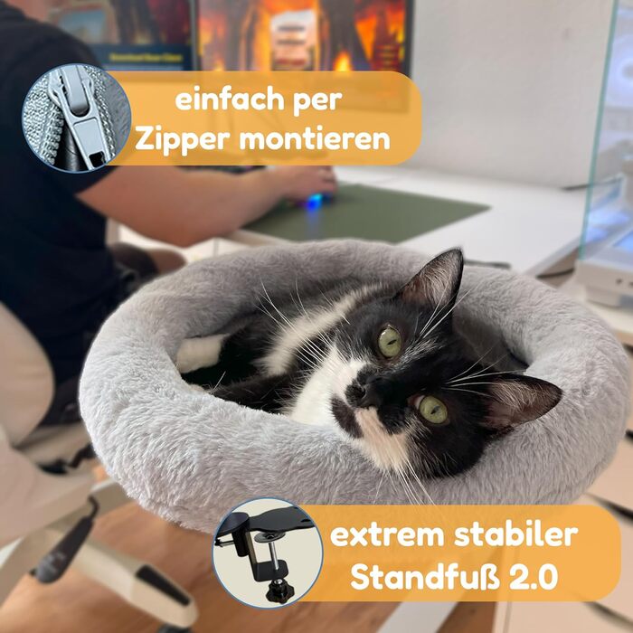 Стол для дому та офісу PetNovia з котячим будиночком - зручний, стійкий та миючий. Нова, посилена модель