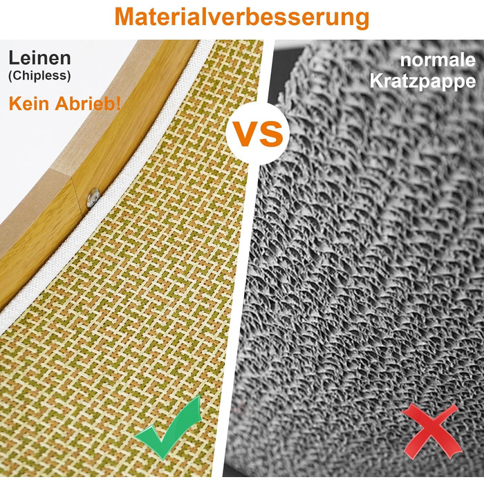 LUMIN TUTU Котячий будиночок 2-в-1: когтеточка та ліжко для котів, 59x34 см, міцний, з натурального льону, без виділення ворсу