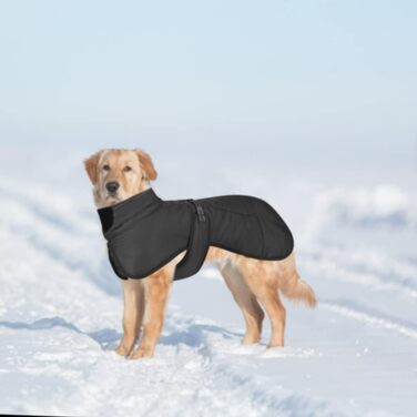 Водонепроникна тепла жилетка для собак великих та середніх порід - тепла жилетка для собак у холодну погоду, чорна, 5XL