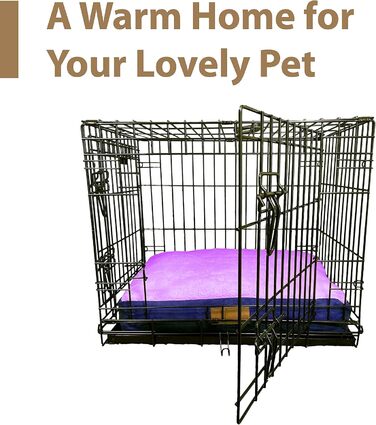 Клітка для собак Ellie-Bo, 71 x 48 см, лежанка, коричнева кордурна стінка та рожеве штучне хутро