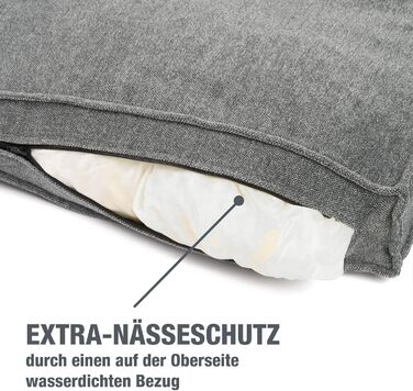 JAMAXX Преміум подушка для собак, ортопедична, 65x50 см, срібно-сірий колір, знімний чохол з Chinelle, м'яка наповнювач з Visco піни