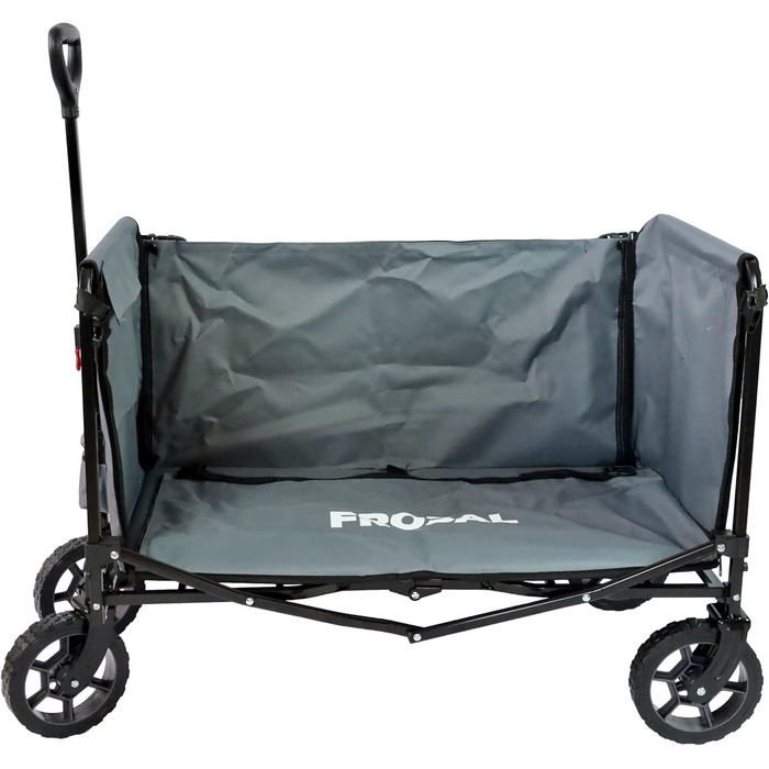 FROSAL Візок для собак Бруно сірий складний | Транспортний візок для собак з легким доступом