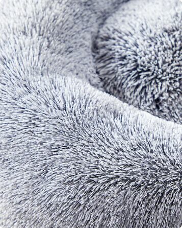 Ліжко для собак Feandrea, ліжко для котів, подушка-донат, 70 см, м'який плюш, знімний наповнювач, Ombré-Сірий