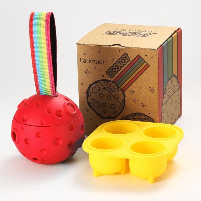 Іграшка для собак Larimuer Schleckball: інтерактивна годівниця-іграшка з силікону (червона)