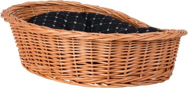 Корзина для собак з лози, корзина для тварин, корзина для котів (Чорний, 100x75 H27)