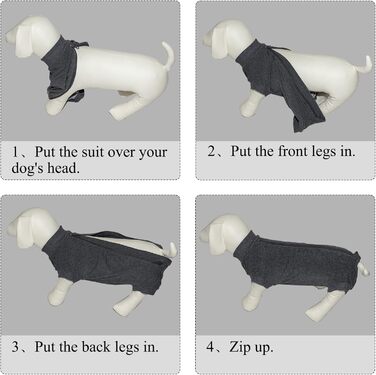 Операційний боді для собак: захист від лизання та ран, сірий. Ідеально після кастрації/операції, для собак різних порід.
