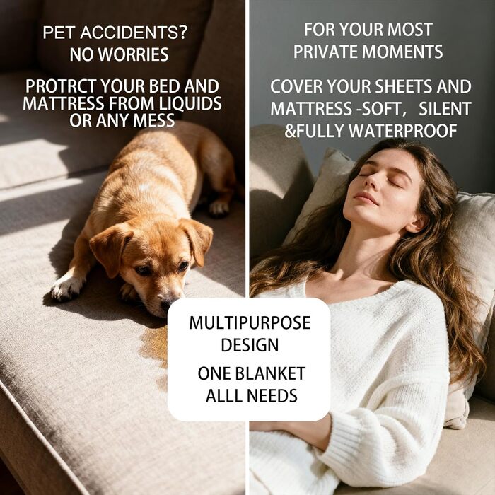 Водонепроникний плед для собак та котів H.Versailtex, 80 x 100 см, пісочний колір