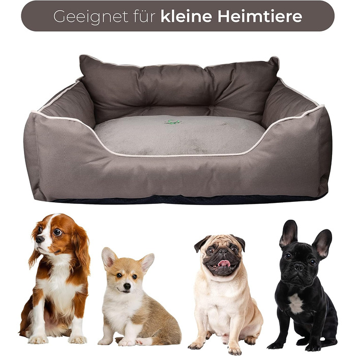 Ліжко для собак Benetton Pets, ергономічне, поліестер, коричневе, розмір S (50x40x18 см)