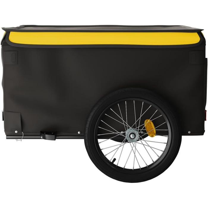 Причіп для велосипеда, вантажний/для собак, чорно-жовтий, 45 кг, сталь, для щоденного транспортування, універсальний, легко монтується