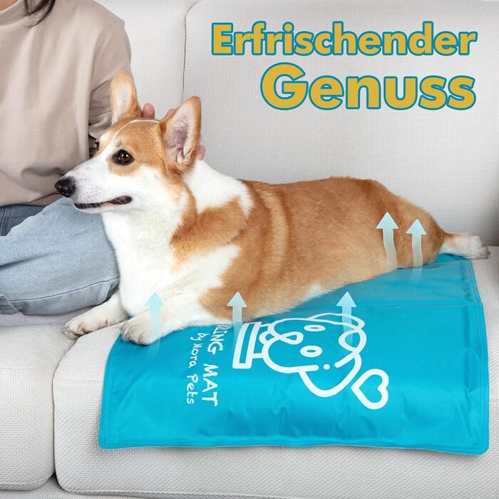 Кühlmatte для собак Pawtasy: охолоджуючий килимок для собак великих та середніх порід, 100 x 60 см, блакитний