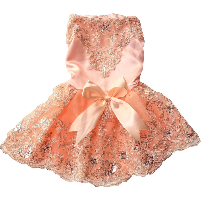 Сукня для домашнього улюбленця на весілля з квітковим візерунком, вишита, розмір L, рожева