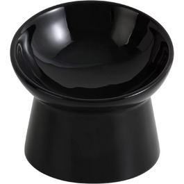 Підвищена годівниця для котів, керамічна - миска для води та їжі, анти-блювотна, 550 мл, білий колір