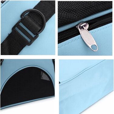 Зручна переноска для собак, котів та цуценят Dotala, складна, схвалена авіаперевізниками, блакитна, розмір S (40x20x30 см)