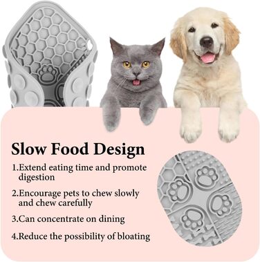 Килимок для годування собак, котів, цуценят: повільне годування, тренування, миска-лежанка з присосками