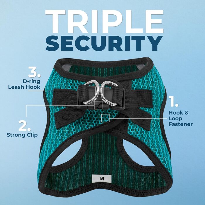 Шлейка для собак Best Pet Supplies Voyager Step-In Air, дихаюча, нейлонова, бірюзова, для малих і середніх порід, розмір S