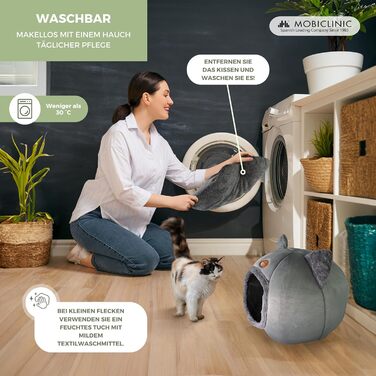 Кішкам - затишок: лежанка-гніздо Mobiclinic® Pets, сучасний дизайн, легко прати, зручне крісло