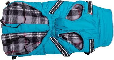 Зимова куртка CHIARA для собак, модель MAX, розмір M, матеріал: 100% поліестер, з флісовою підкладкою, зручна у надяганні, регульована довжина, можна прати в пральній машині, колір: бірюзовий