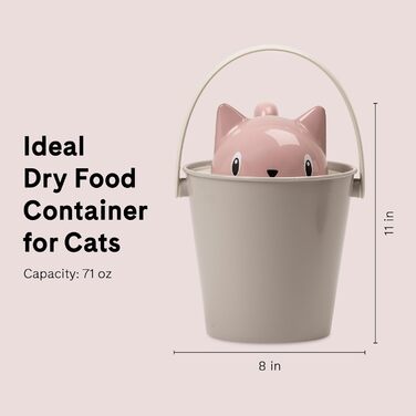 Контейнер для котячого корму United Pets Crick, рожево-сірий, з лопаткою, дизайнер Стефано Джованноні, зроблено в Італії