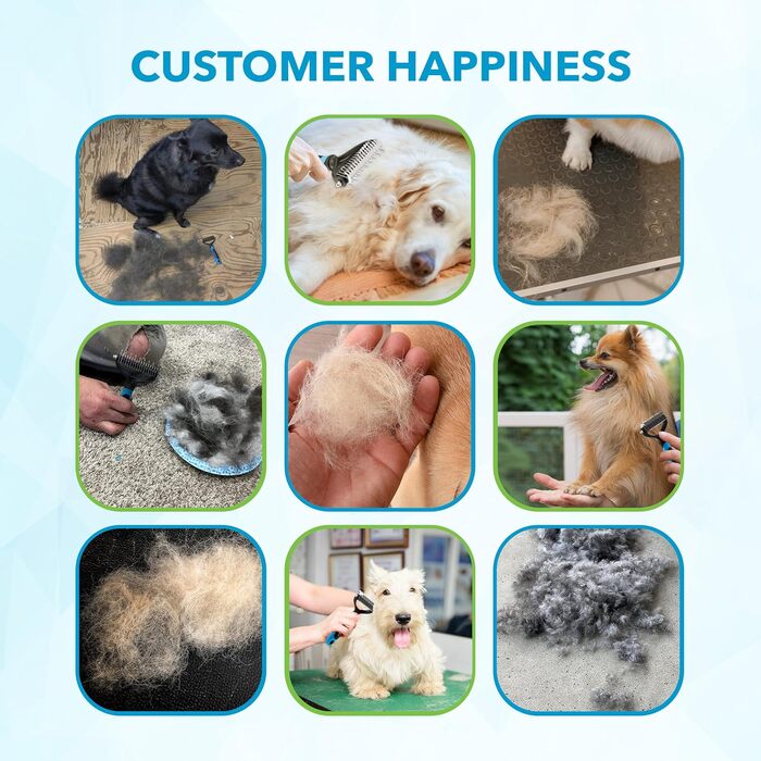 Гребінець для собак BOSHEL – двосторонній, з нержавіючою сталлю, для догляду за підшерстям, з антиковзним силіконовим ручним, для собак