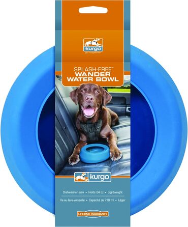 Kurgo Splash Free Wander: Миска для води для собак, 0.7 л, червона, не проливається, для подорожей