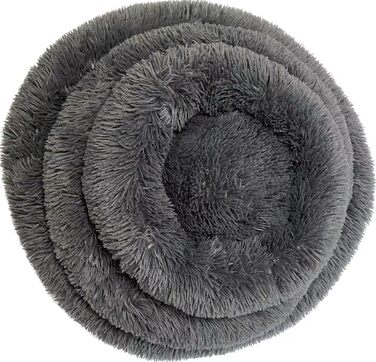 Кругліше плюшеве ліжко-пончик для собак та котів, маленьке, неслизьке, тепле та затишне, для тварин до 5 кг, розмір 43x43x12 см