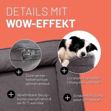 Ортопедичне собаче ліжко Lumaland для дому та вулиці | 70x60 см | для маленьких собак | з неслизьким дном | миється | водонепроникне