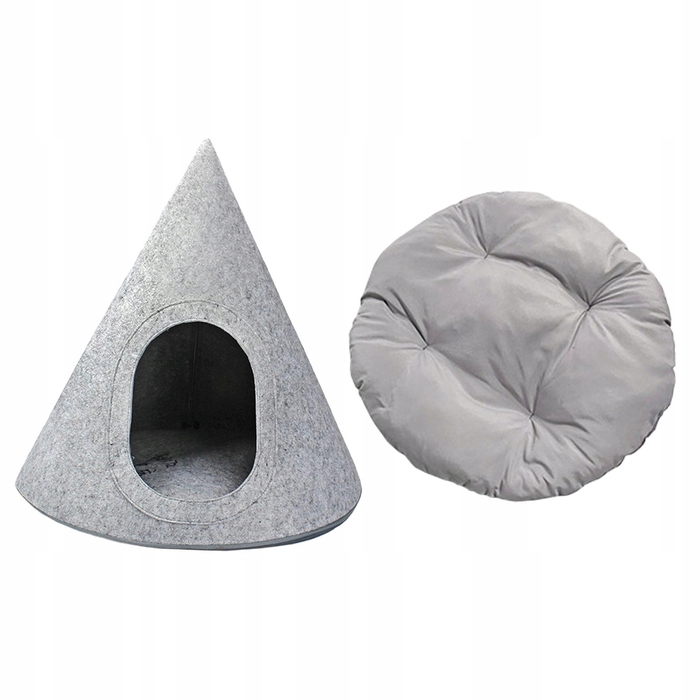 Трикутний фетровий будинок-ліжечко для кота зі знімною подушкою, теплий аксесуар для тварин