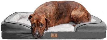 Ортопедичне ліжко для собак Traumreiter, сіре, 135x100 см. Підходить для великих та середніх собак. Ліжко-корзина, ліжко-софа, велике ліжечко для собак.