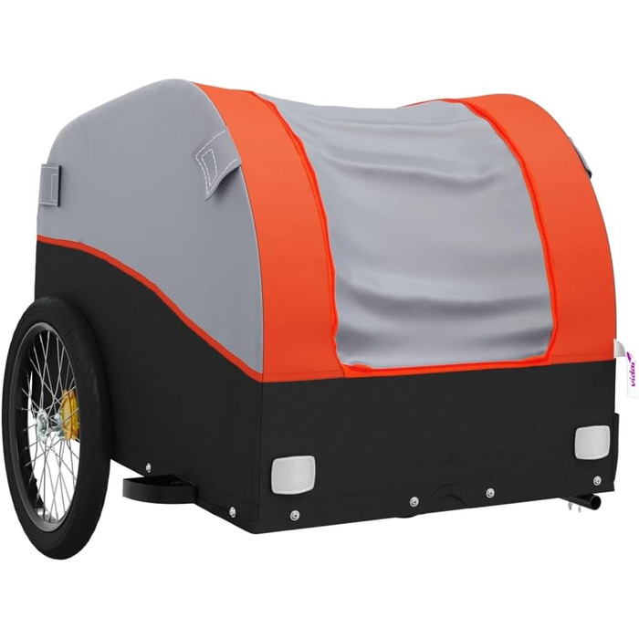 Причіп для собак, вантажний причіп для тварин, чорний та оранжевий, 45 кг, для покупок, подорожей, велосипедний причіп