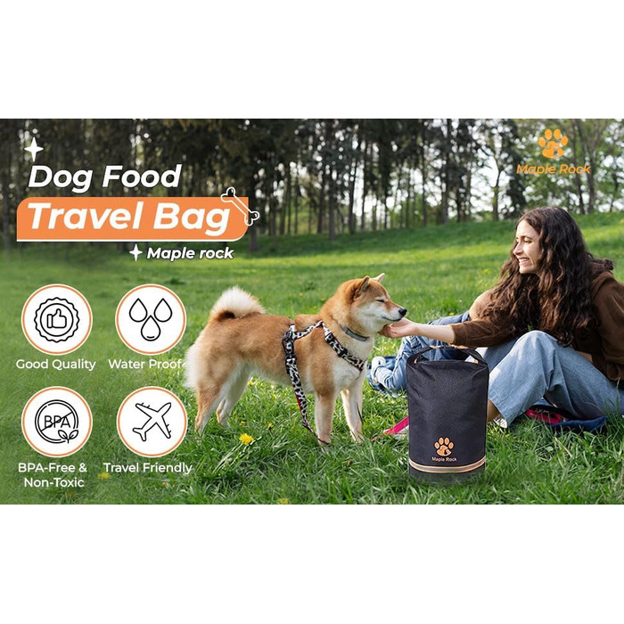 Сумка-переноска для тварин Maple Rock, 20 л, для подорожей, кемпінгу, з контейнером для корму, 84 чашки