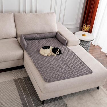 Килимок для собак та котів на диван, 90x120 см, світло-сірий. Захист меблів від бруду та подряпин. Вологостійкий, з неслизьким дном.