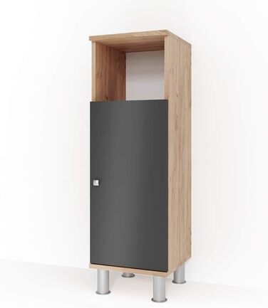 Пенал для ванної Vicco Fynn, антрацит/дуб, 30x95 см