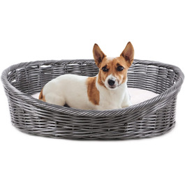 MaxxPet Ліжко для собак і котів, кругле, з подушкою, антрацит, 54x40x17,5 см