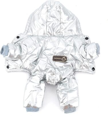 Водонепроникний зимовий костюм для собак Zunea, теплий флісовий пуловер з капюшоном, підходить для маленьких собак, сріблястий L