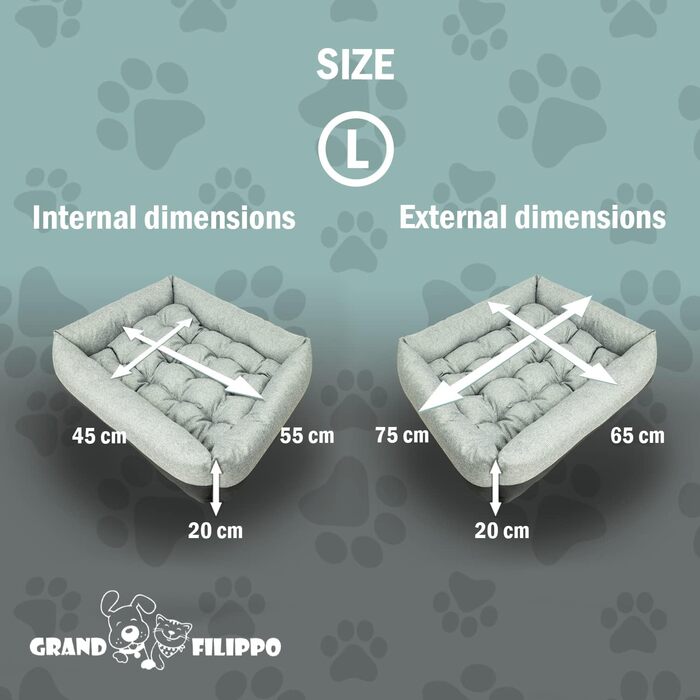 Лежанка для собак вологостійка 75x65x20 см сірого кольору - лежанка-кошик для маленьких та великих собак з неслизьким дном