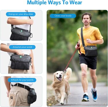 Сумка для ласощів для собак Brifit з магнітною застібкою, для тренувань, з регульованим поясом, знімною внутрішньою кишенею та дозатором для відходів, 22 x 19 x 3 см