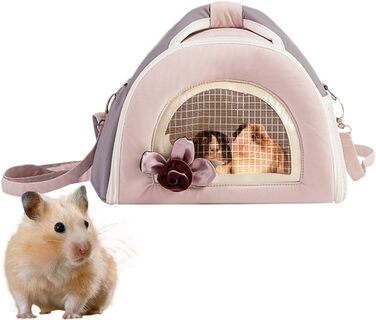 Транспортна сумка для маленьких тварин: переноска для собак, котів, шиншил | Переноска для хом'яків, кроликів, морських свинок, аксесуари для подорожей, рожева