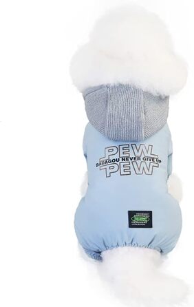 Зимовий теплий комбінезон для собак - водонепроникний, вітростійкий, для маленьких собак та котів (S, світло-блакитний)