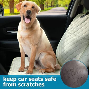 Чохол на автокрісло для тварин JNNJ, водонепроникний, підходить для всіх авто та SUV (бежево-білий)