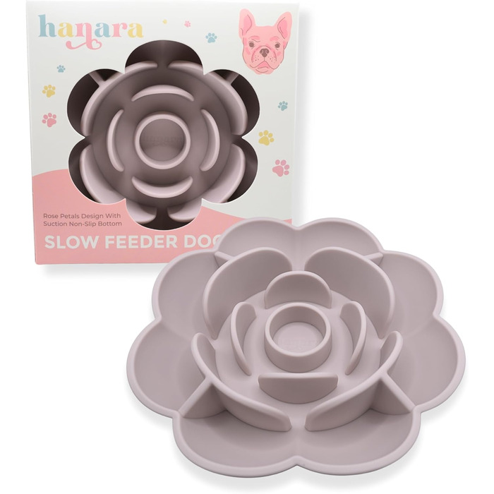 Миска для собак Hanara з силікону та килимок від ковтання з присосками, дизайн 