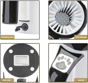 Автоматичний мийка лап для собак Ruyiczb: зручна очистка лап для собак та котів, чорна